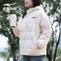 鸿星尔克 羽绒服女士断码连帽冬季短款通勤保暖百搭运动外套冬装