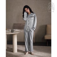 慵懒时光：nidiYa 妮狄娅 情侣冰丝长袖家居服套装 XF22540