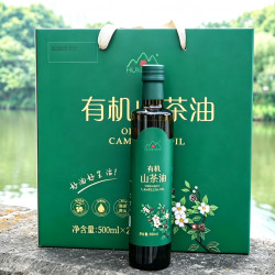 徽 一级冷榨黄山有机野山茶籽油纯正食用油礼盒装孕妇适用500ML*一瓶