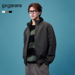 gxgjeans 多色工装分割设计质感美式宽松立领夹克外套 26秋新品 深灰色 L