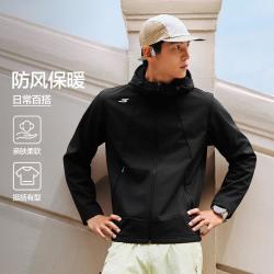 斯凯奇 26年秋季运动外套男户外梭织连帽外套加绒男式外套