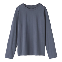 MUJI無印良品 天竺织长袖T恤 烟熏蓝色 XL(165/92A)