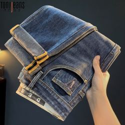 Tony Jeans 四季款常规牛仔裤宽松小脚长裤休闲高端气质痞帅男裤子