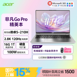 宏碁 非凡Go Pro 14英寸 酷睿C5-210H 16GB+1TB 轻薄笔记本电脑 灰色