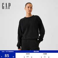 Gap 765585 刺绣logo圆领卫衣 黑色 M码