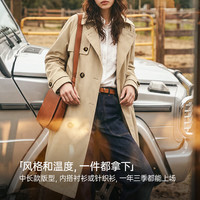 马登 新品上市！复古经典双排扣肯辛顿风衣(巨显瘦超百搭）收腰翻立领英伦风中长款大上衣外套 沙丘卡其