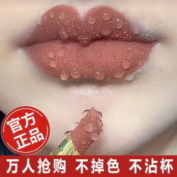 素颜自然显白肉桂奶茶色口红不沾杯不掉色保湿显白哑光持久唇釉