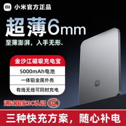 小米 金沙江充电宝磁吸超薄5000毫安15W