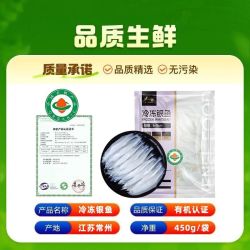 一诺 有机鱼银鱼450g×2包新鲜冷冻白鱼淡水孕妇宝宝辅食营养丰富包邮水产