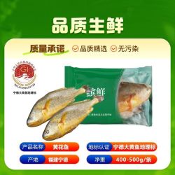 缤鲜 宁德地标黄花鱼3条特大新鲜冷冻大黄鱼速冻水产海鱼整箱海鲜批发