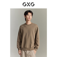 GXG 男装  三色重磅挺阔晕染印花圆领卫衣休闲GEX13114663 浅棕色