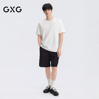 GXG 男装 微廓圆领T恤凉感吸湿速干多色打底T恤短袖 2026夏季新品 白色