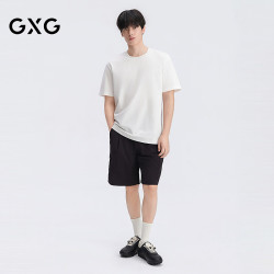 GXG 男装 微廓圆领T恤凉感吸湿速干多色打底T恤短袖 2026夏季新品 白色