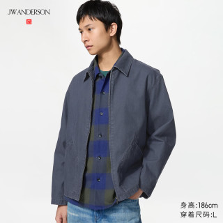 优衣库 491096 休闲拉链茄克 海蓝色 XL