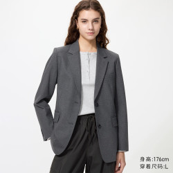 优衣库 休闲西装/格纹女装489025 07 青灰色 M
