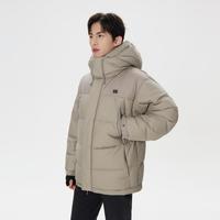 KOLON SPORT 男重量羽绒服冬宽松P棉夹棉鹅绒夹克多口袋外套