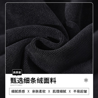 班尼路 细条绒直筒裤 黑色 XL 女士休闲裤