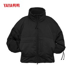 YAYA 鸭鸭2026年新款百搭短款女士纯色立领羽绒服简约加厚保暖外套