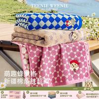 TEENIE WEENIE 小熊刺绣吸水毛巾纯棉全棉浴巾不掉毛家用柔软洗脸巾 满天星-紫木槿/毛巾