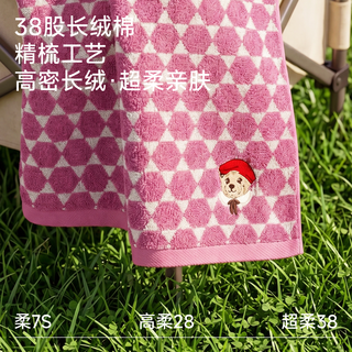 TEENIE WEENIE 小熊刺绣纯棉浴巾 菱形格宝石蓝 单条装