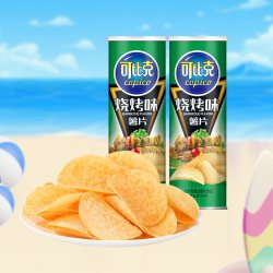 可比克 罐装薯片烧烤味零食小吃食品凑单追剧露营90g*2罐
