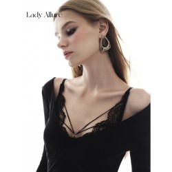 LADYALLURE 「LA」Casa·卡莎丨镂空交叉细带透气美胸内衣纯欲蕾丝聚拢文胸女