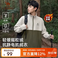 户外徒步：骆驼 抓绒衣男女摇粒绒外套半开衫卫衣冲锋衣内胆情侣款保暖衣 X101