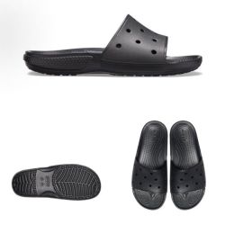 crocs 经典舒适 外穿 透气 EVA 一字拖鞋 男女款206121-001