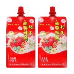 利民 天津利民蒜蓉辣酱450g多袋蒜蓉辣椒酱烧烤酱下饭菜调味拌饭拌面酱