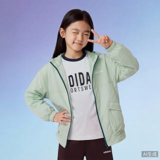 阿迪达斯 男女童拒水休闲运动夹克早秋外套儿童新款adidas阿迪达斯轻运动