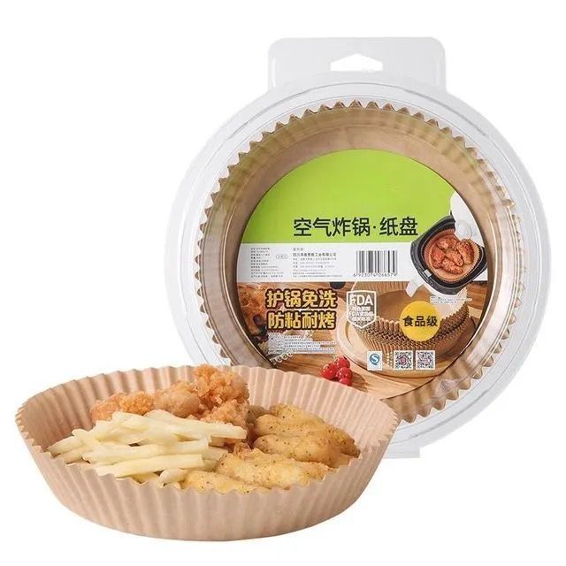 迈乐佳 空气炸锅吸油纸 圆形50张 吸塑盒装