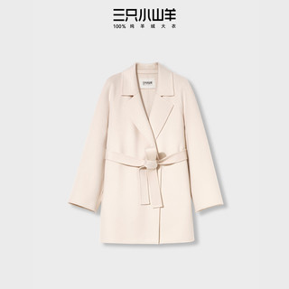 三只小山羊 100纯羊绒 巧克力棕 L 女士大衣