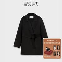 三只小山羊 100纯羊绒 黑色 M 女士大衣
