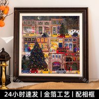 亲子时光：Galison冬日灯火拼图500片带金箔圣诞节日之夜成人版益智玩具礼物