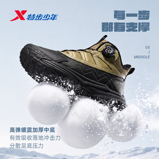 特步 儿童棉鞋 加绒保暖 黑色 33码
