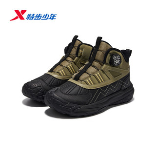 特步 儿童棉鞋 加绒保暖 黑色 33码