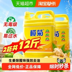 榄菊 生姜12斤洗洁精除菌3kg*2瓶家庭装家用洗洁精商用餐饮大桶