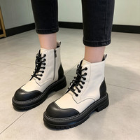 森达 秋季时尚舒适百搭简约女靴 白色 36