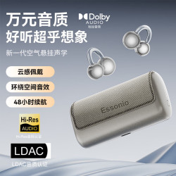 essonio M91S Ultra耳夹式无线蓝牙耳机开放式不入耳跑步运动通话降噪音乐耳机 秘银