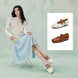 百思图 2026秋季新款内增高芭蕾玛丽珍鞋平底浅口女单鞋W3017CQ6