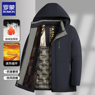 罗蒙 棉服男 黑色 2XL