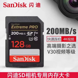闪迪 sd卡高速相机内存卡256g行车记录仪64g监控4k富士储存卡索尼佳能128g 1
