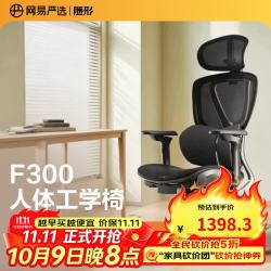 网易严选 F300人体工学电脑椅电竞椅家用单人办公久坐座椅双翼撑腰