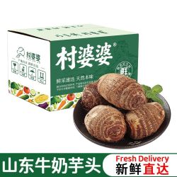 村婆婆 彩箱4斤毛芋头山东新鲜牛奶芋头软香粉糯不含芋母芋艿芋仔