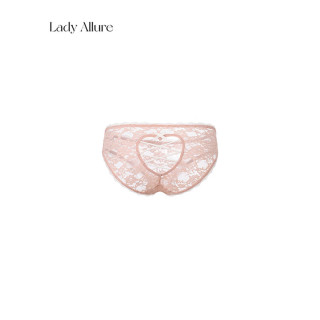 LADYALLURE「LA」Paula·软控原理丨软蕾丝爱心镂空交叉绑带蝴蝶结女士内裤 蓝色 M