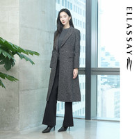 歌力思 EWF363D00100 绵羊毛 灰条纹 XS 女士大衣