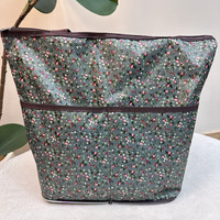 40x35cm 便携时尚折叠收纳多口袋拉链防泼水购物收纳 浪漫蔷薇