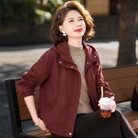 Hodo 时尚年轻女装春秋连帽外套休闲通勤夹克简约百搭短款上衣
