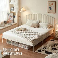 林氏家居 法式温莎铁艺床单人床家用金属高端铁床1米5双人床铁架床