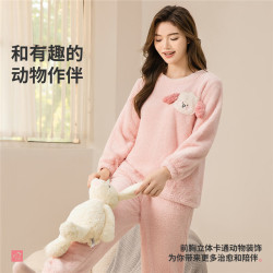 都市丽人 女士长毛绒家居服 套装 （任选2套）